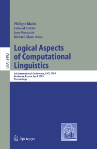 Cover image: Logical Aspects of Computational Linguistics 1st edition 9783540257837