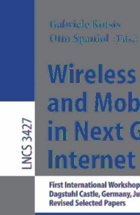Imagen de portada: Wireless Systems and Mobility in Next Generation Internet 1st edition 9783540253297