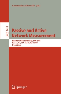 صورة الغلاف: Passive and Active Network Measurement 1st edition 9783540255208