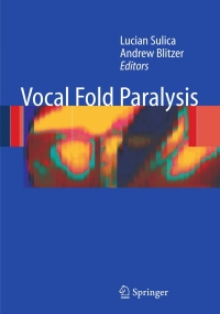 Imagen de portada: Vocal Fold Paralysis 1st edition 9783540237655