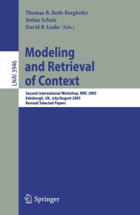 Cover image: Modeling and Retrieval of Context 1st edition 9783540335870