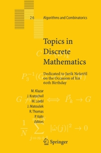 Cover image: Topics in Discrete Mathematics 1st edition 9783540336983