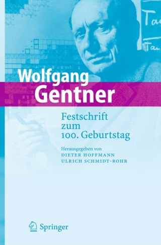 Imagen de portada: Wolfgang Gentner 1st edition 9783540336990