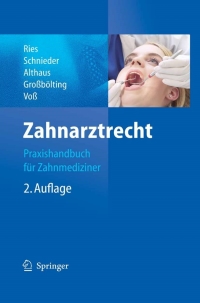 Cover image: Zahnarztrecht 2nd edition 9783540339175