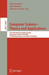 Cover image: Computer Science -- Theory and Applications 1st edition 9783540341666
