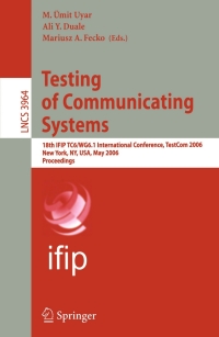 Imagen de portada: Testing of Communicating Systems 1st edition 9783540341840