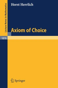 Imagen de portada: Axiom of Choice 9783540309895