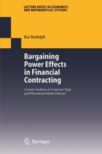 Cover image: Bargaining Power Effects in Financial Contracting 9783540344957