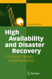 Cover image: High Availability and Disaster Recovery 9783642063794