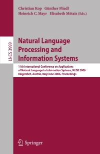 Cover image: Natural Language Processing and Information Systems 1st edition 9783540346166