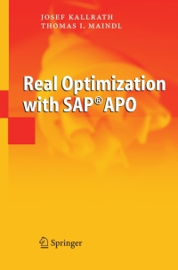 Cover image: Real Optimization with SAP® APO 9783642421495