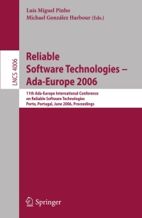 Imagen de portada: Reliable Software Technologies -- Ada-Europe 2006 1st edition 9783540346630