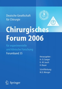 Imagen de portada: Chirurgisches Forum 2006 für experimentelle und klinische Forschung 9783540324805