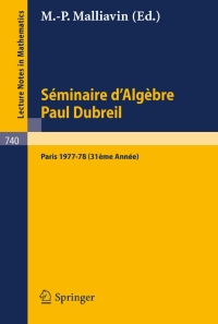 Cover image: Séminaire d'Algèbre Paul Dubreil 1st edition 9783540095378