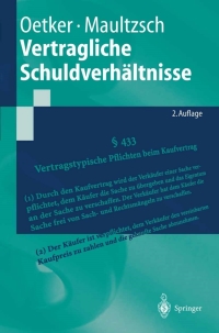 Imagen de portada: Vertragliche Schuldverhältnisse 2nd edition 9783540209188