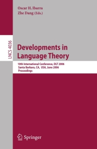 Titelbild: Developments in Language Theory 1st edition 9783540354284