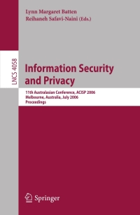 Titelbild: Information Security and Privacy 1st edition 9783540354581