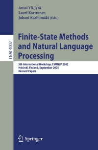 Imagen de portada: Finite-State Methods and Natural Language Processing 1st edition 9783540354673