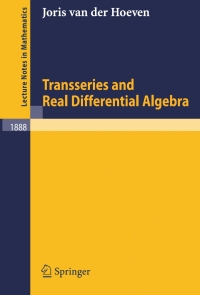 Cover image: Transseries and Real Differential Algebra 9783540355908