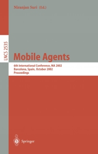 Imagen de portada: Mobile Agents 1st edition 9783540000853