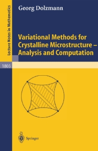 Cover image: Variational Methods for Crystalline Microstructure - Analysis and Computation 9783540001140