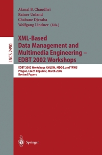 Titelbild: XML-Based Data Management and Multimedia Engineering - EDBT 2002 Workshops 1st edition 9783540001300