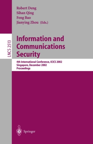 Imagen de portada: Information and Communications Security 1st edition 9783540001645