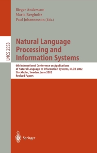 Cover image: Natural Language Processing and Information Systems 1st edition 9783540003076