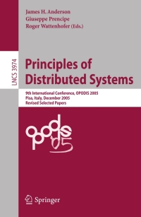 Imagen de portada: Principles of Distributed Systems 1st edition 9783540363217