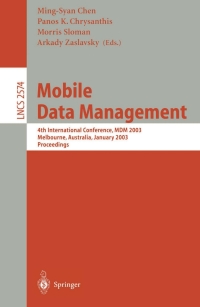 Cover image: Mobile Data Management 1st edition 9783540003939
