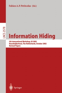 Cover image: Information Hiding 1st edition 9783540004219