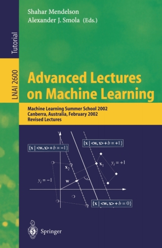 Imagen de portada: Advanced Lectures on Machine Learning 1st edition 9783540005292