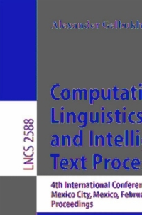 Imagen de portada: Computational Linguistics and Intelligent Text Processing 1st edition 9783540005322