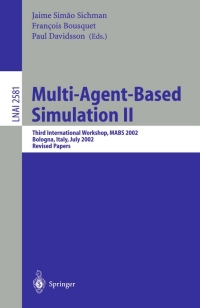 Imagen de portada: Multi-Agent-Based Simulation II 1st edition 9783540006077