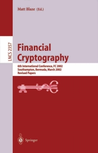 Cover image: Financial Cryptography 1st edition 9783540006466