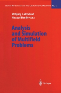 Cover image: Analysis and Simulation of Multifield Problems 1st edition 9783540006961