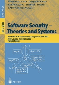 Immagine di copertina: Software Security -- Theories and Systems 1st edition 9783540007081