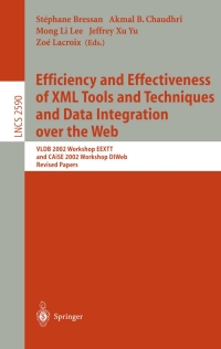 Cover image: Efficiency and Effectiveness of XML Tools and Techniques and Data Integration over the Web 1st edition 9783540007364