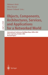 Imagen de portada: Objects, Components, Architectures, Services, and Applications for a Networked World 1st edition 9783540007371