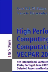 Imagen de portada: High Performance Computing for Computational Science - VECPAR 2002 1st edition 9783540008521