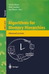 Cover image: Algorithms for Memory Hierarchies 1st edition 9783540008835