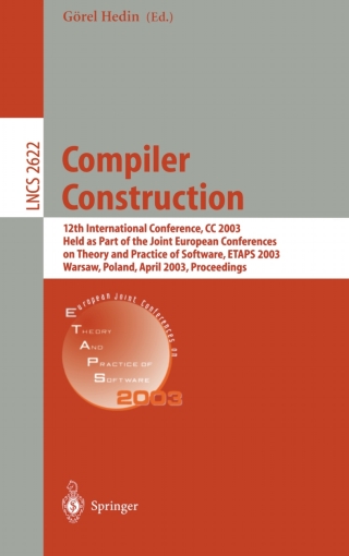 Imagen de portada: Compiler Construction 1st edition 9783540009047