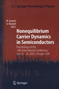 Cover image: Nonequilibrium Carrier Dynamics in Semiconductors 1st edition 9783540365877