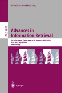 Cover image: Advances in Information Retrieval 1st edition 9783540012740