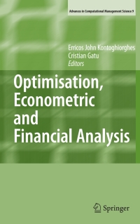 Cover image: Optimisation, Econometric and Financial Analysis 1st edition 9783540366256