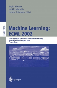 Cover image: Machine Learning: ECML 2002 1st edition 9783540440369