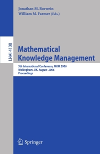 Imagen de portada: Mathematical Knowledge Management 1st edition 9783540371045