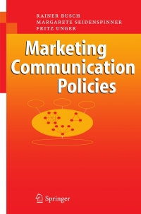 表紙画像: Marketing Communication Policies 9783540373223