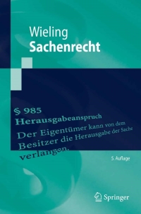 Cover image: Sachenrecht 5th edition 9783540374039