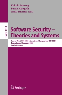 Cover image: Software Security - Theories and Systems 1st edition 9783540236351